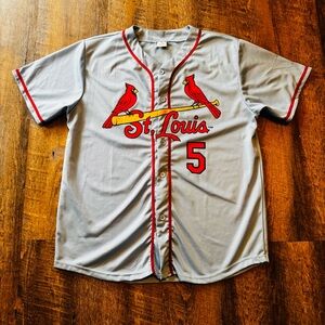 St Louis Cardinals Jersey Albert Pujols Blue Button Short Sleeve Men XL
